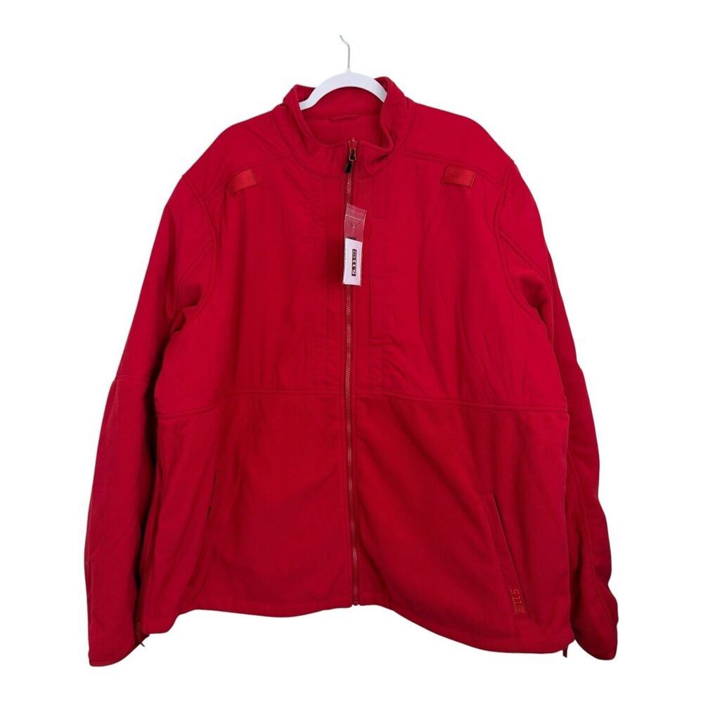 5.11 Tactical Fleece Jacket Men’s Sz 4XL Range Red 78026 Full Zip 2.0 Outdoor